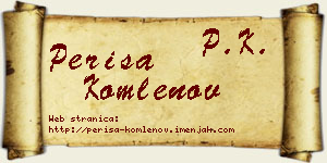 Periša Komlenov vizit kartica